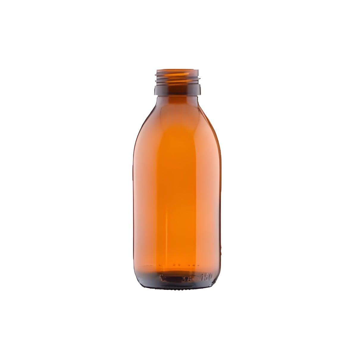 Glasflaske 150 Ml Brun Glas 28 410 Gevind Hedenhus Diameter 51 Mm  Højde 123 Mm  Velegnet Til Kosmetik Eller Væsker