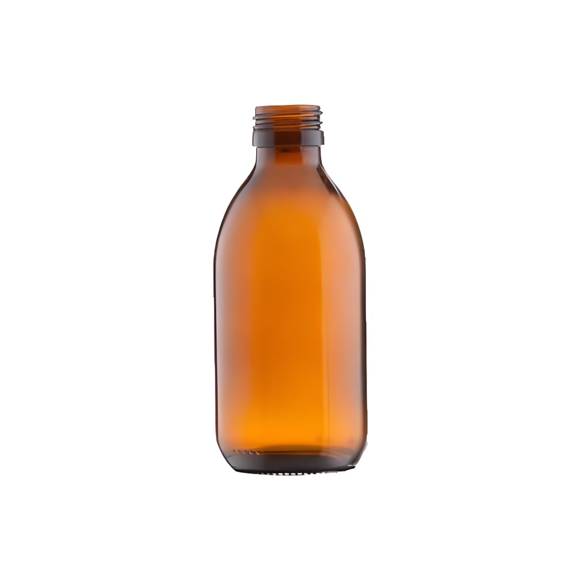 Glasflaske 200 Ml Brunt Glas Gevind 28 410  Højde 13   Cm  Diameter     Cm Hedenhus