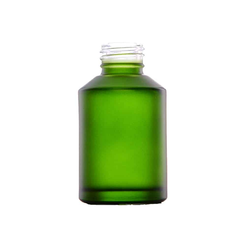 Glasflaske 60 Ml Grøn Højde 82 Mm  Diameter 46 Mm  Gevind 24 410 Glas Hedenhus Låg Købes Separat