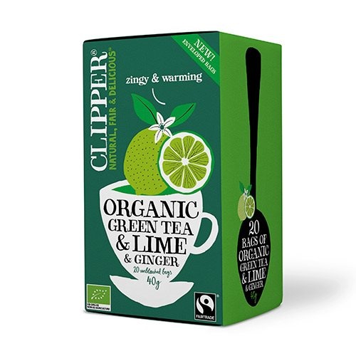 Grøn Te    Lime   Ingefær   Clipper 20 Breve
