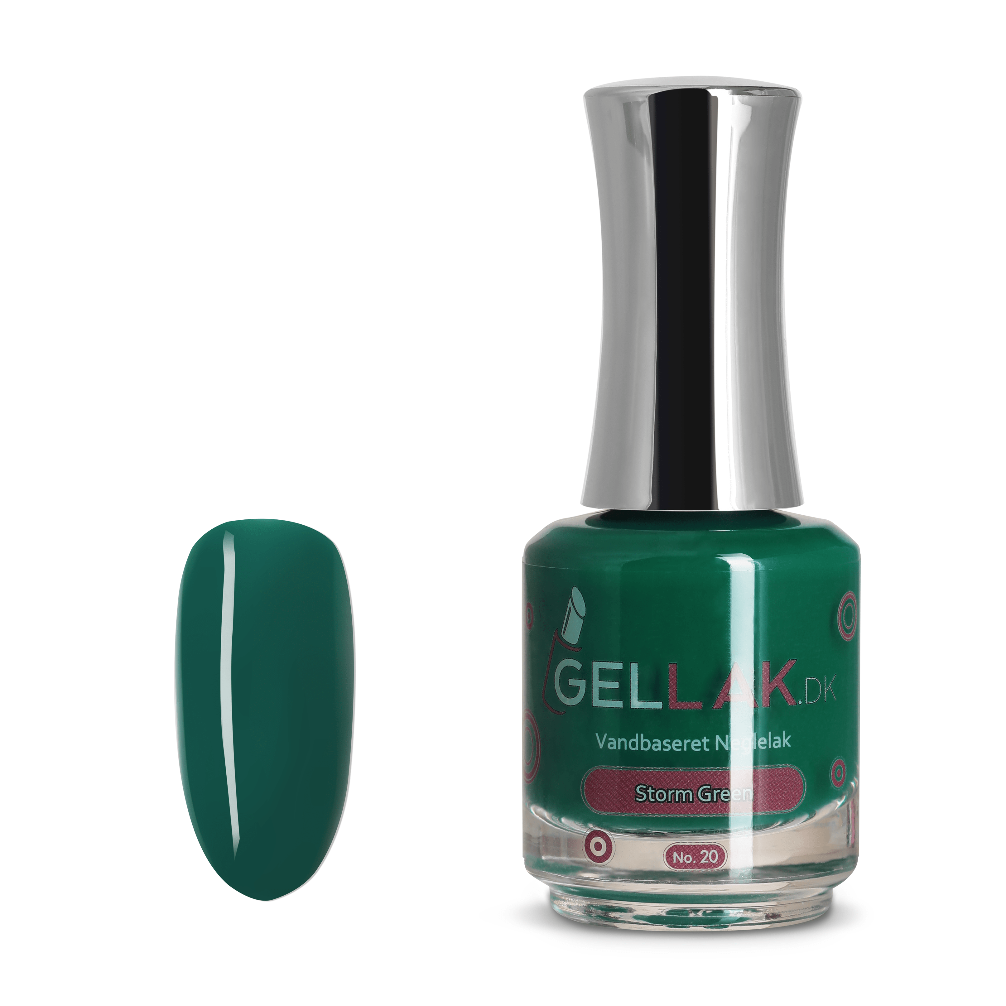 Grøn Vandbaseret Neglelak    Quot Storm Green Quot  No  20   15 Ml   Gellak Dk