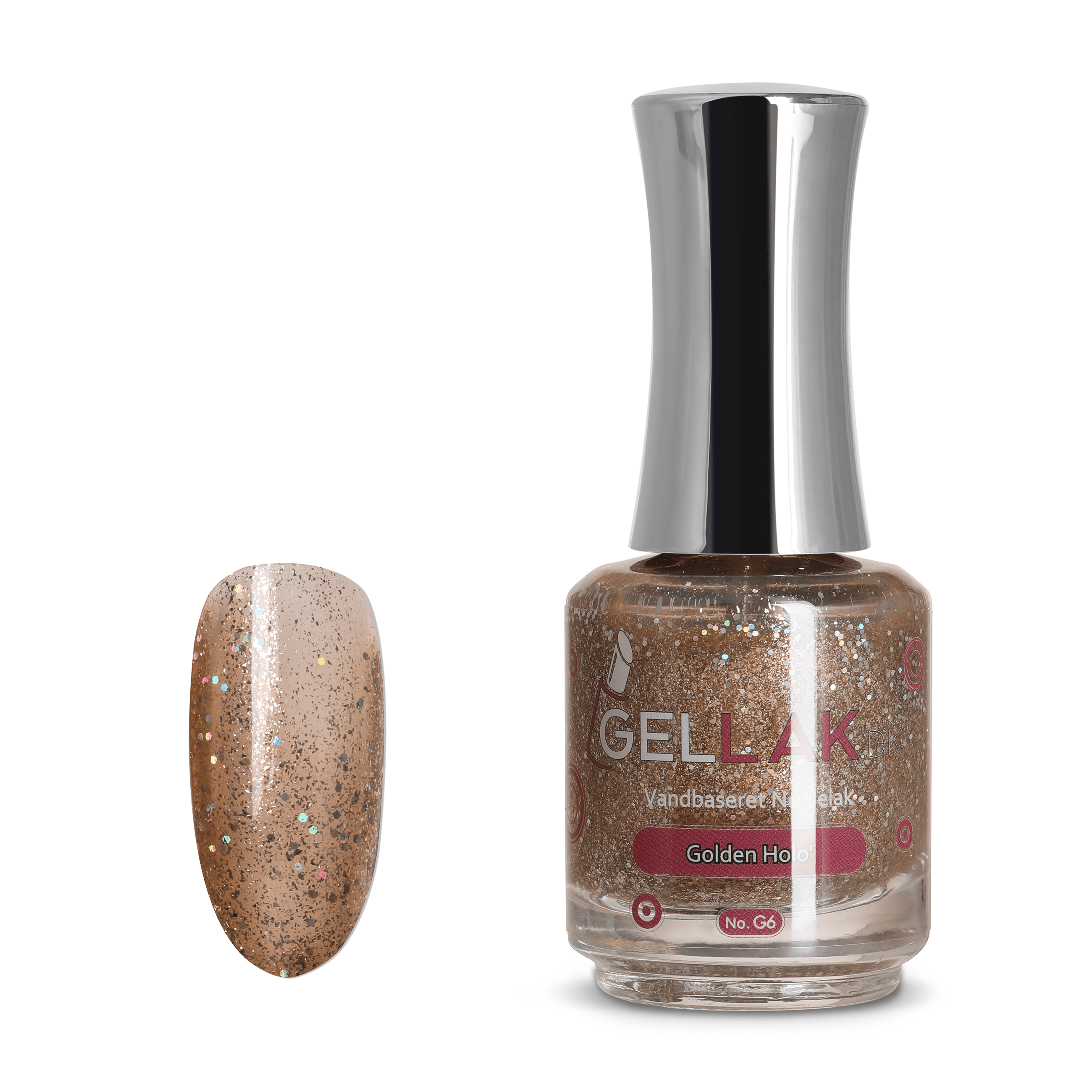 Guld Vandbaseret Neglelak    Quot Golden Holo Quot  No  G6   15 Ml   Gellak Dk