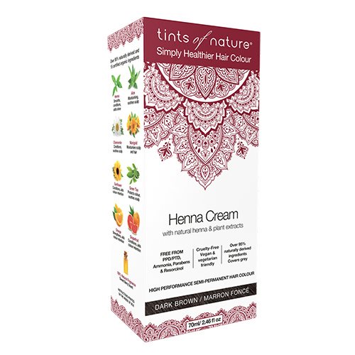 Hårfarve Henna Creme Dark Brown Tints Of Nature  70 Ml