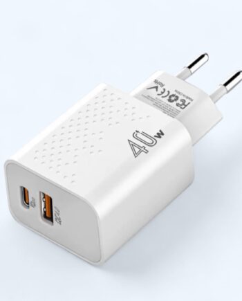 Hurtig Lader 40w Med Både Usb Og Usb-  Udtag