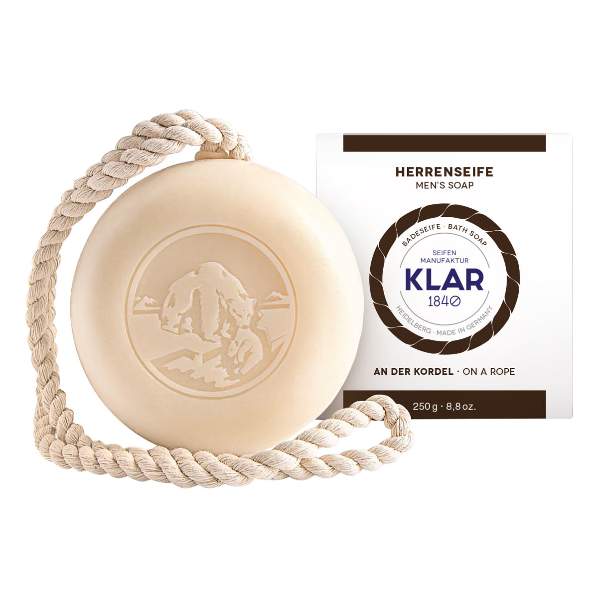 Klar Seifen Badesæbe Til Mænd  På Snor  250 Gr