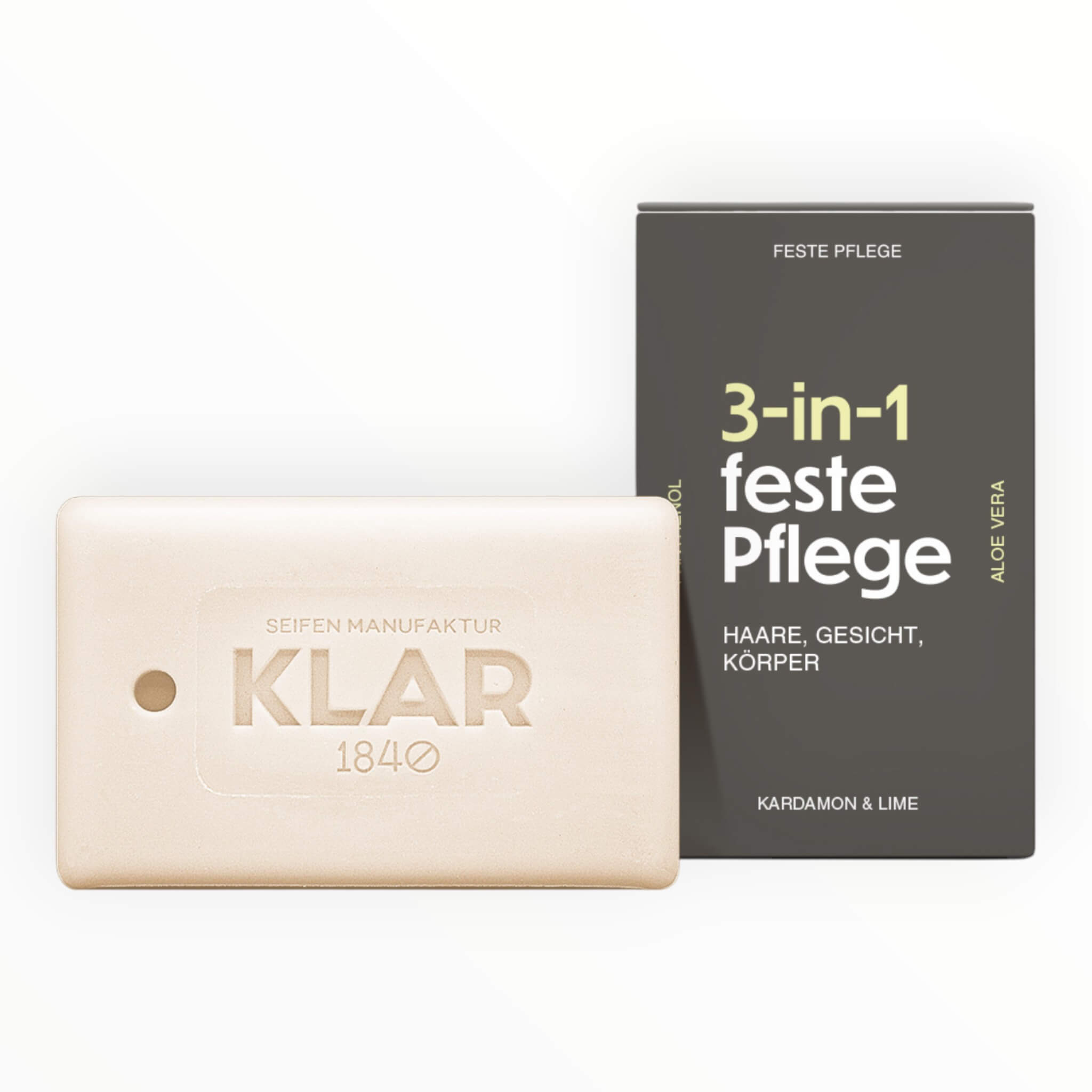 Klar Seifen  - -  Sæbe Til Hår  Ansigt   Krop  Kardemomme   Lime  100