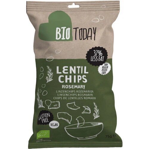Linsechips Med Rosmarin øko  75 Gram