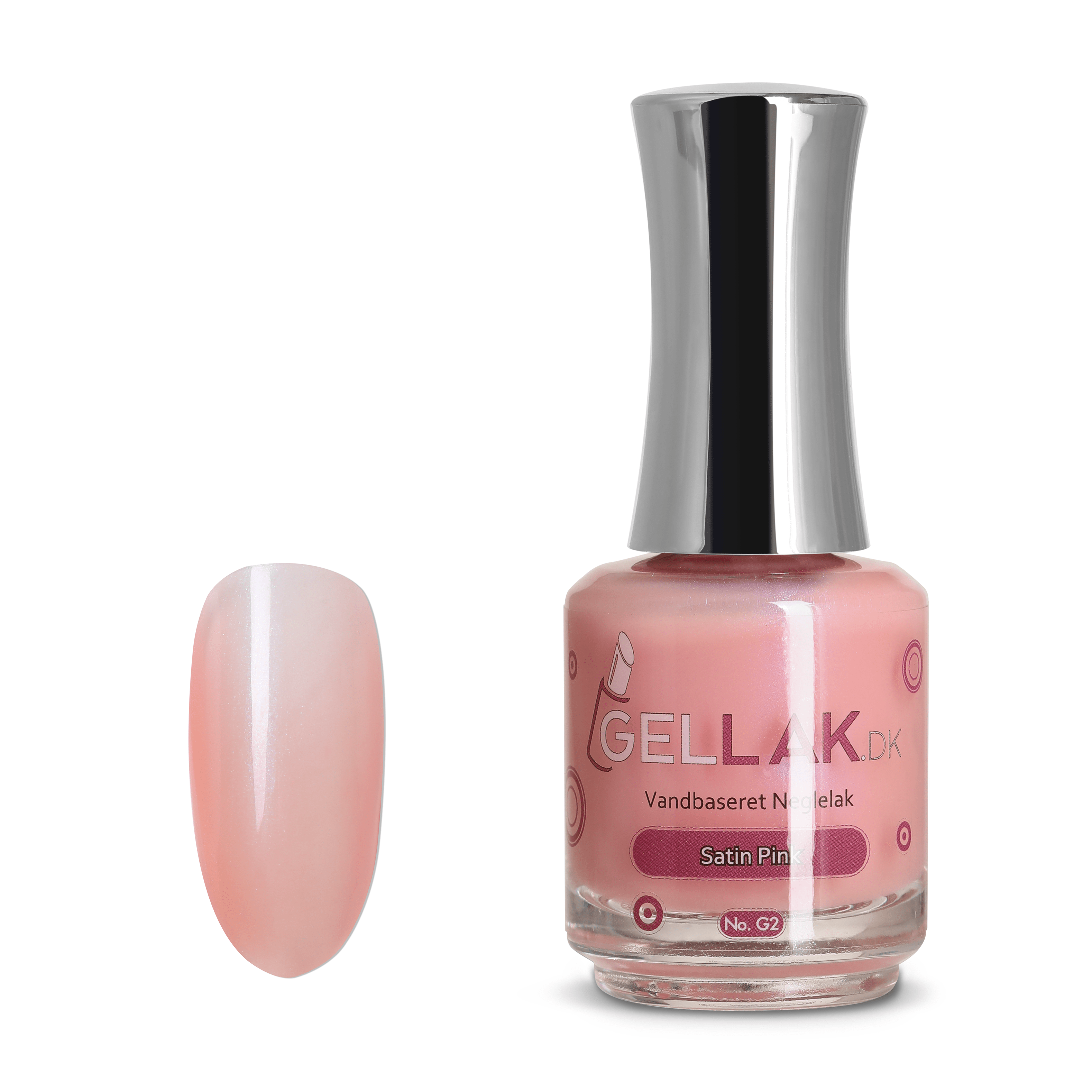 Lyserød Vandbaseret Neglelak    Quot Satin Pink Quot  No  G2   15 Ml   Gellak Dk