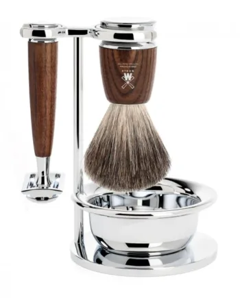 Mühle Shaving Barbersæt Med De-skraber  Barberkost  Holder Og Skål  Rytmo  Ask