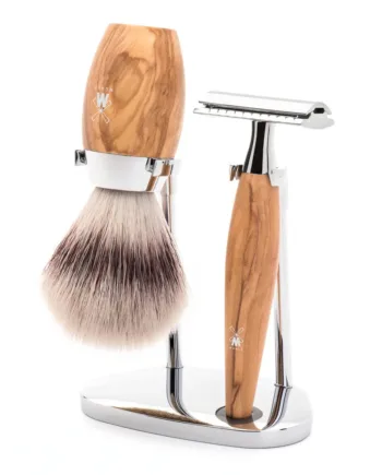 Mühle Shaving Barbersæt Med De-skraber  Barberkost Og Holder  Kosmo  Oliventræ