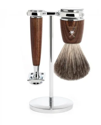 Mühle Shaving Barbersæt Med De-skraber  Barberkost Og Holder  Rytmo  Ask