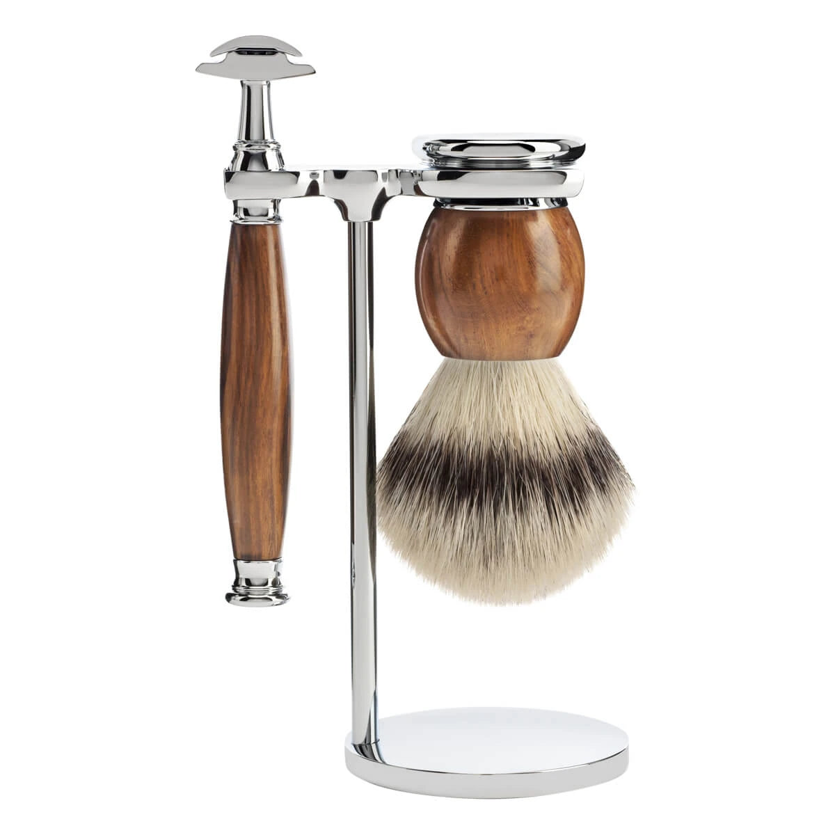 Mühle Shaving Barbersæt Med De-skraber  Fibre Barberkost Og Holder  Sophist  Ironwood