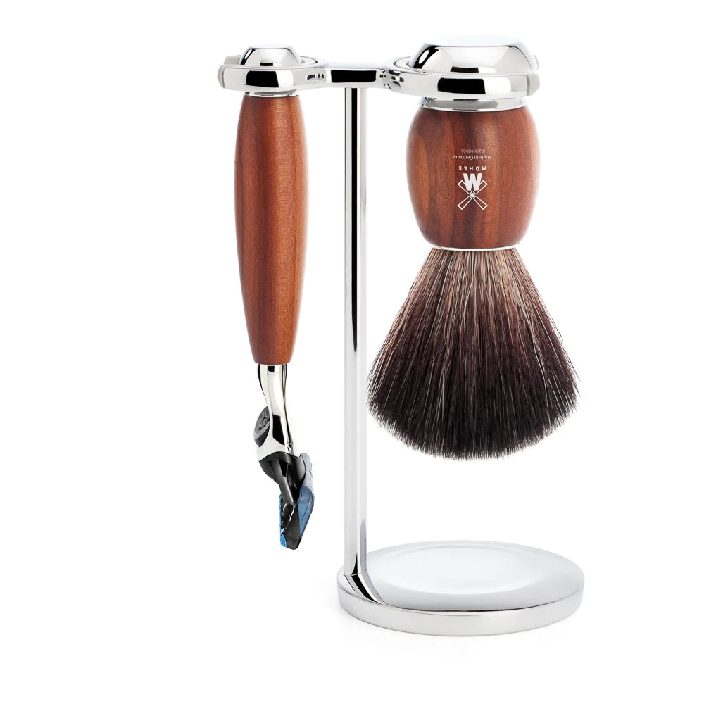 Mühle Shaving Barbersæt Med Fusion Skraber  Barberkost Og Holder  Vivo  Blommetræ