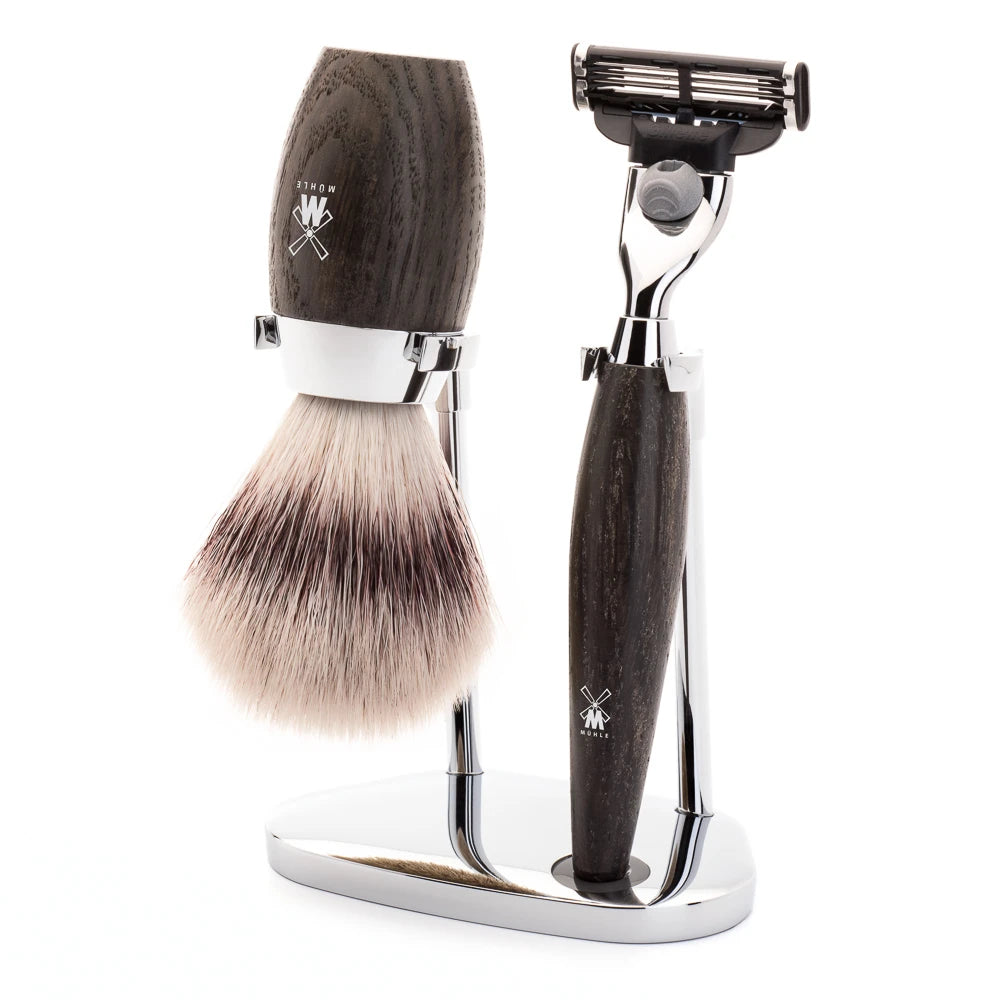 Mühle Shaving Barbersæt Med Mach3 Skraber  Børste Og Holder  Kosmo  Moseeg