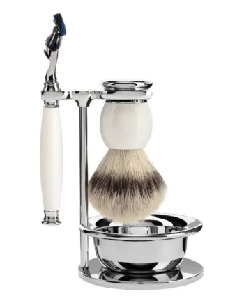 Mühle Shaving Barbersæt Med Skraber  Barberkost  Holder Og Skål  Sophist  Porcelæn