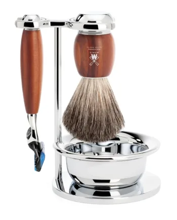 Mühle Shaving Barbersæt Med Skraber  Barberkost  Holder Og Skål  Vivo  Blommetræ