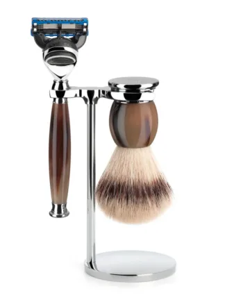 Mühle Shaving Barbersæt Med Skraber  Barberkost Og Holder  Sophist  Genuine Horn