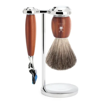 Mühle Shaving Barbersæt Med Skraber  Barberkost Og Holder  Vivo  Blommetræ