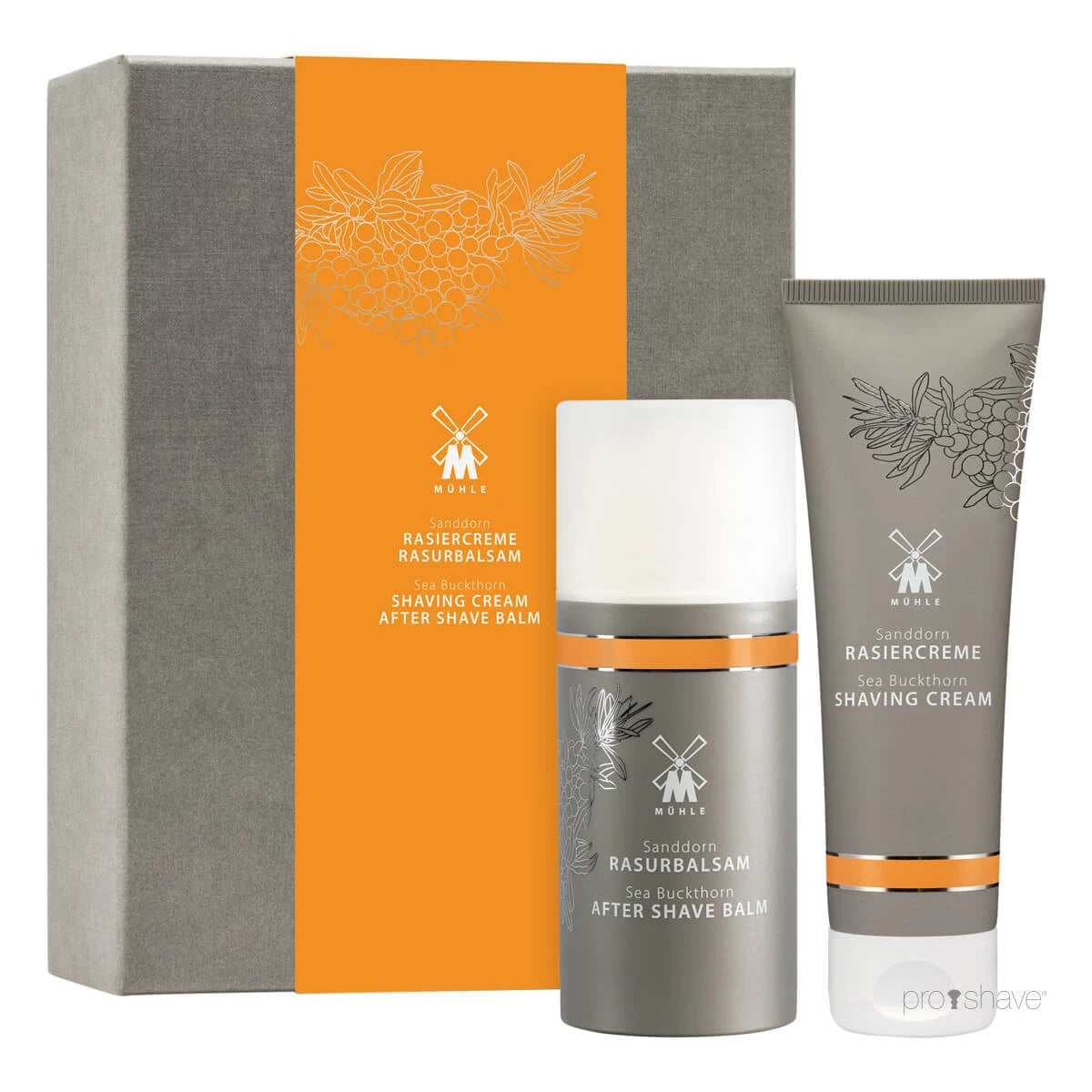 Mühle Shaving Gaveæske Med Barbercreme Og Aftershave Balm  Havtorn