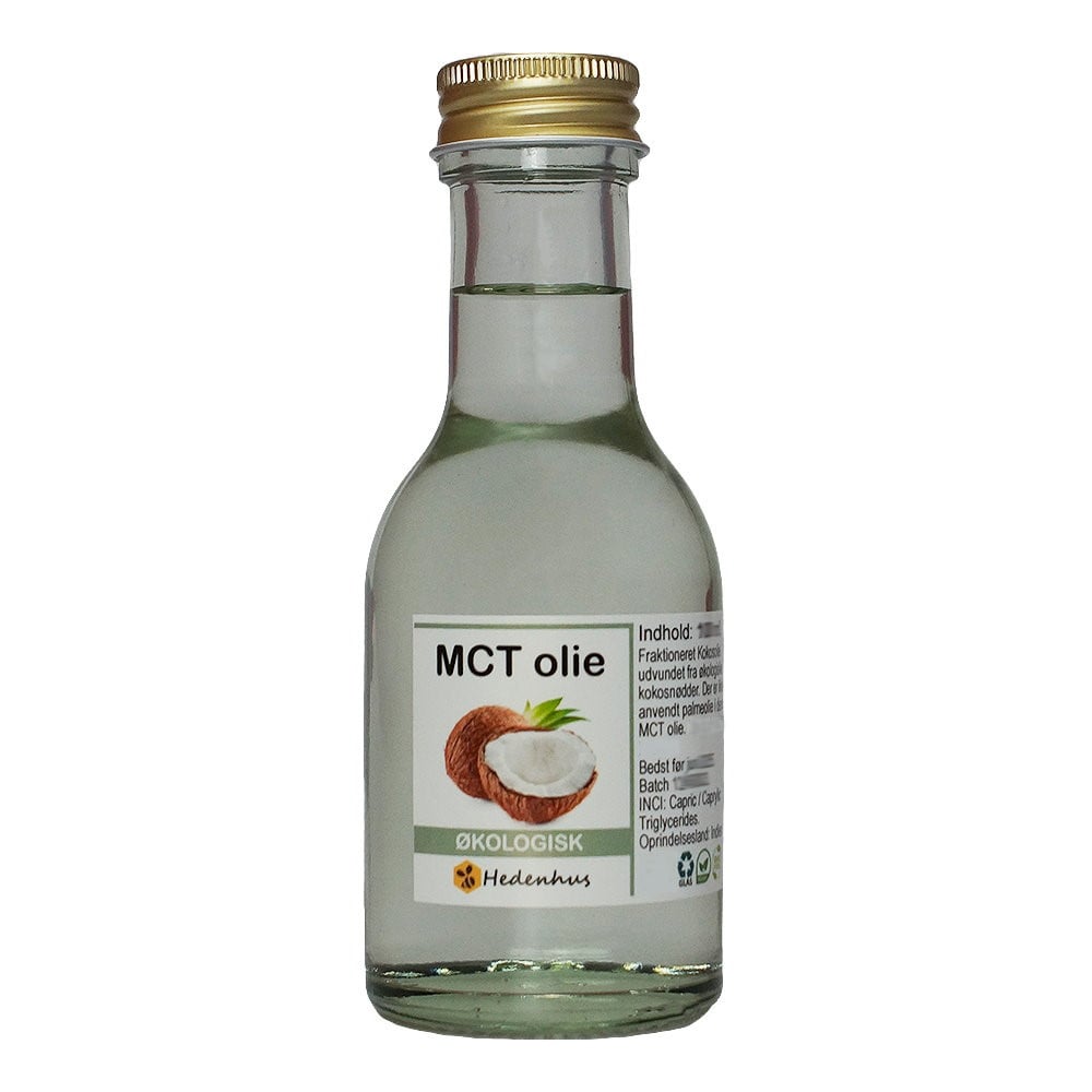 Mct Olie Fraktioneret Kokosolie økologisk 50 Ml Altid Flydende  Farveløs Hedenhus Høj Caprylsyre  Glasflaske