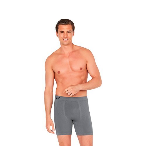 Mens Longer Boxer Charcoal Str      Stk