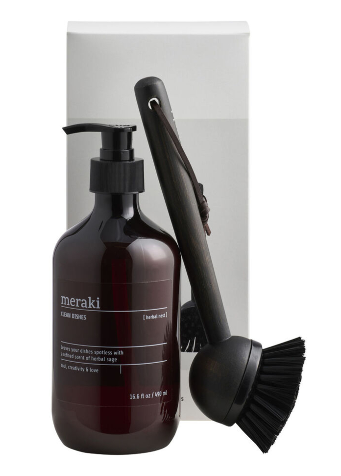 Meraki Gaveæske  Kitchen Essential  Opvaskemiddel   Børste  Herbal Nest