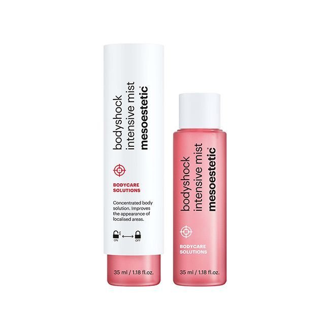 Mesoestetic Bodyshock Intensive Mist Opstrammende Bodymist   Creme Til Kroppen     35 Ml  Effektiv Behandling Af Appelsinhud På Kroppen