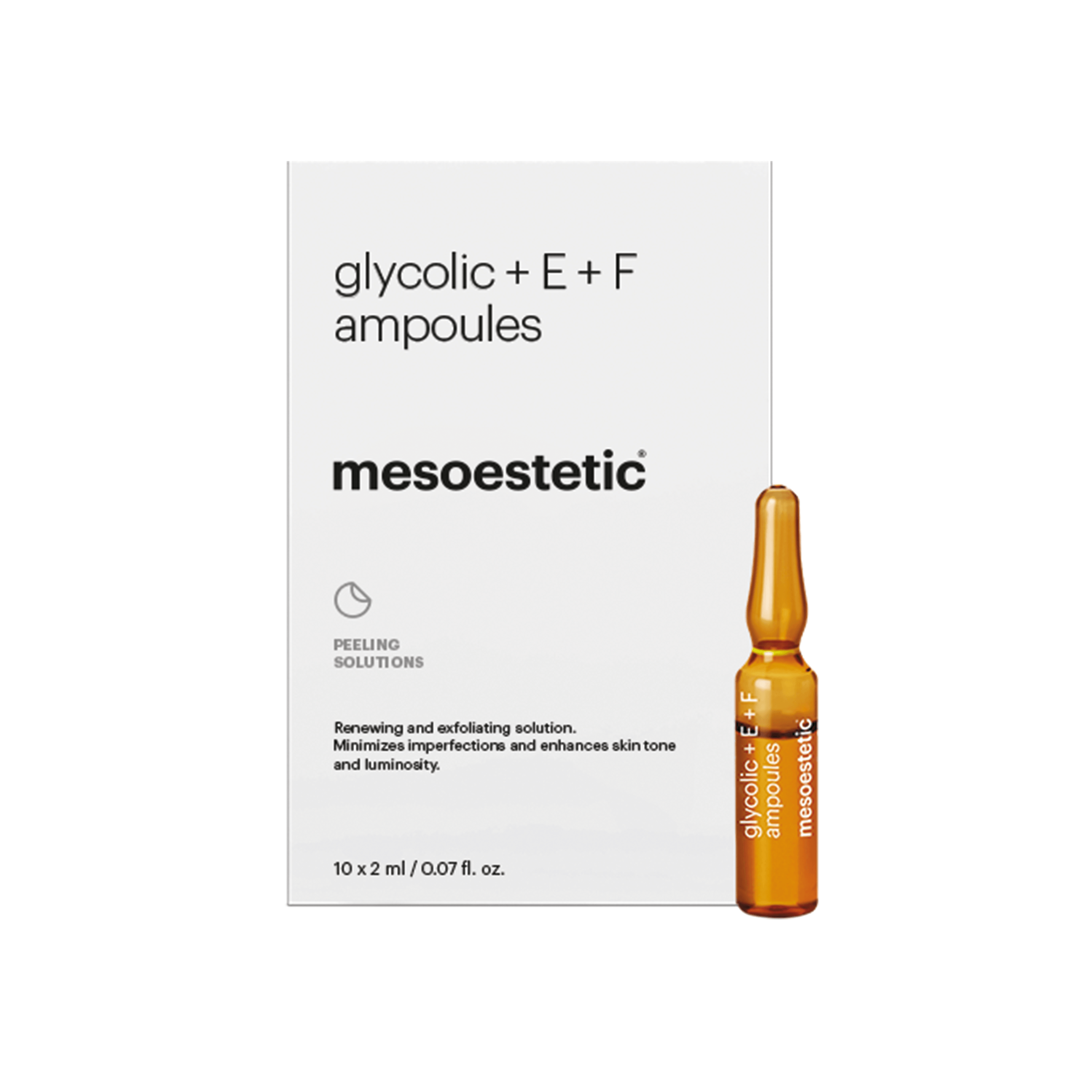 Mesoestetic Glycolic         Ampoules Antiage Ampuller Som øger Hudtone Effektiv Mod Behandling Af Tegn På Aldring 10     Ml  Bestil Nu