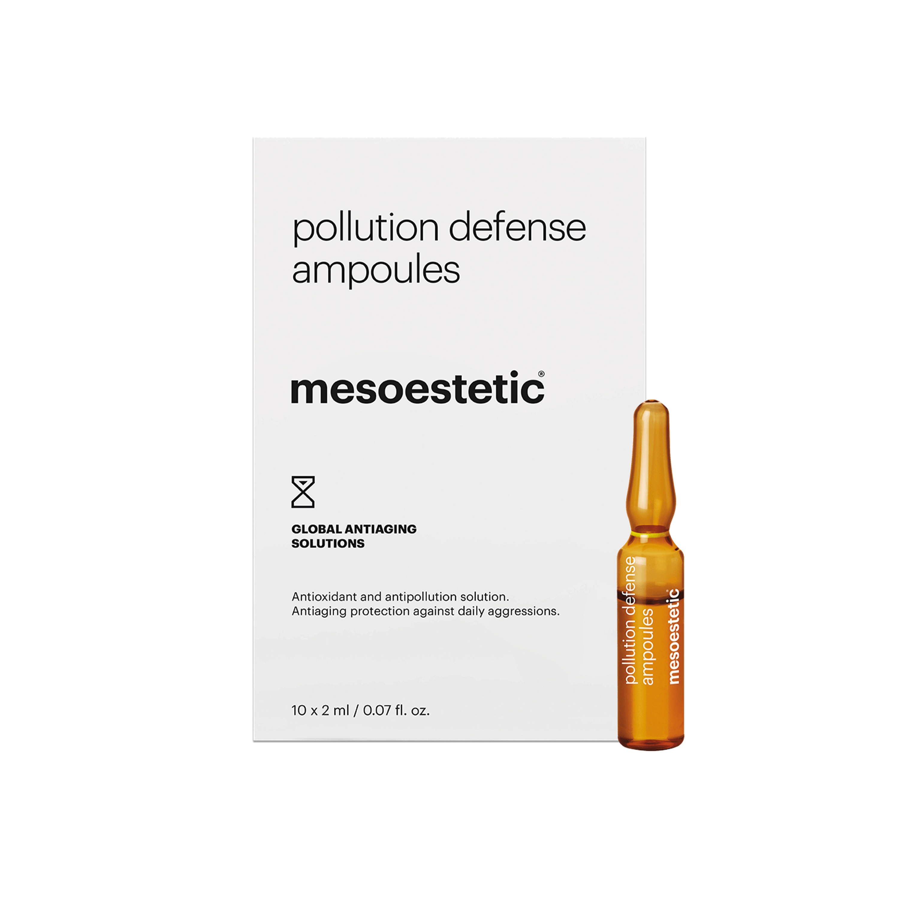 Mesoestetic Pollution Defense Ampoules Antiage Ampuller Med Antioxidant Til Forebyggelse Af Tegn På Aldring 10     Ml  Banebrydende Beskyttelse