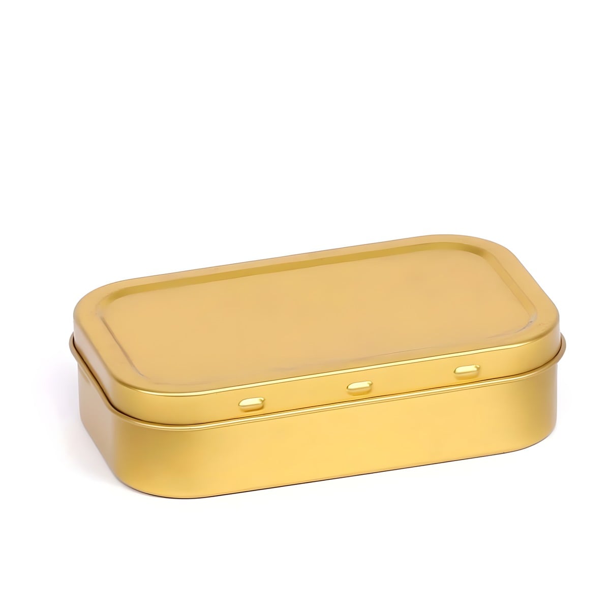 Metal æske 100 Ml Guld Farvet Blik   Låg  98x60x25 Mm  Lakbelagt Hedenhus Velegnet Til Kosmetik  Multifunktionel
