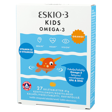 Midsona Eskio-  Kids Chewable Gelétabletter    Appelsinsmag