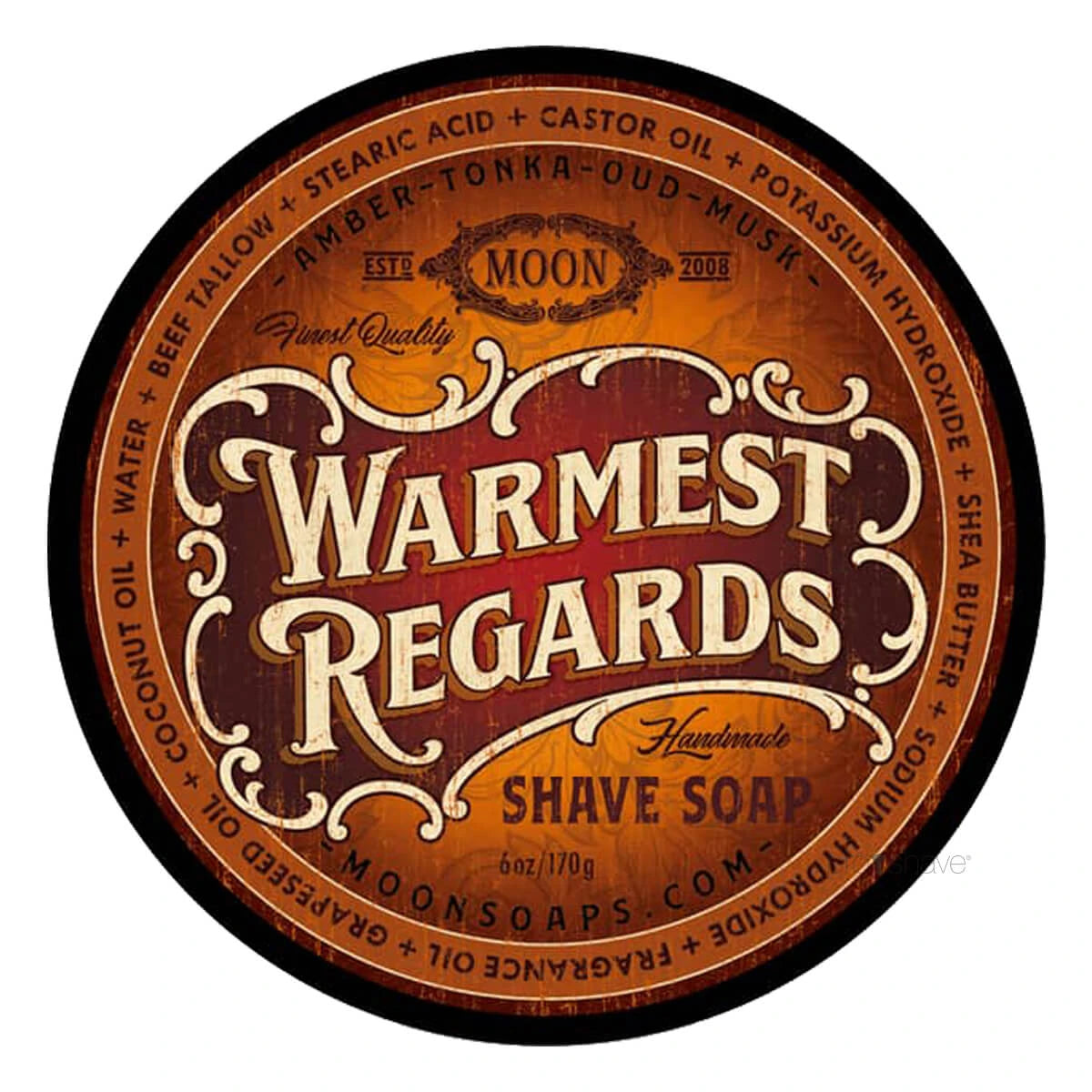 Moon Soaps Barbersæbe  Warmest Regards  170 Gr
