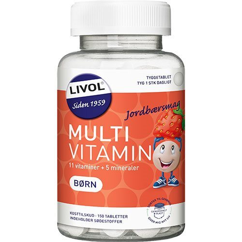 Multi Total Børn  Jordbær  Livol 150 Tabletter