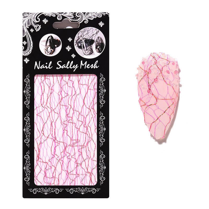 Nail Art Mesh Pink Guld
