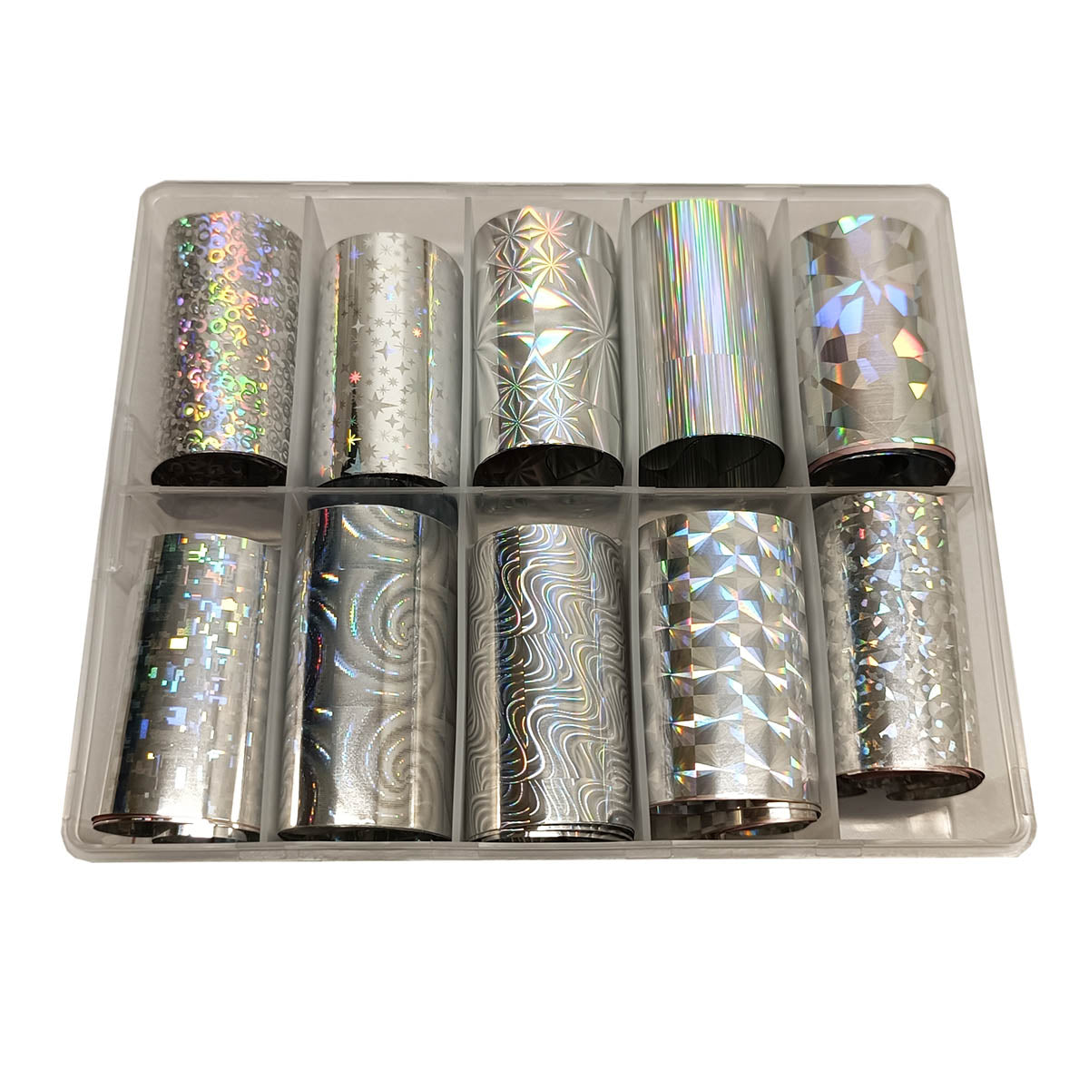 Neglefolie Sølv Holographic Motiver Transfer Neglefolie Nail Art