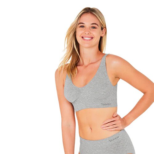 Padded Shaper Crop Bra Lysegrå Str