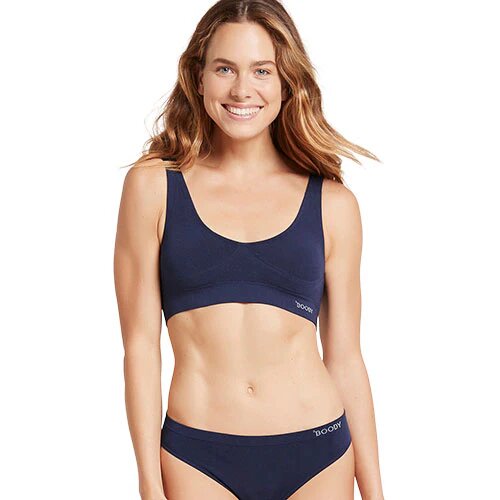 Padded Shaper Crop Bra Navy Str  Xs