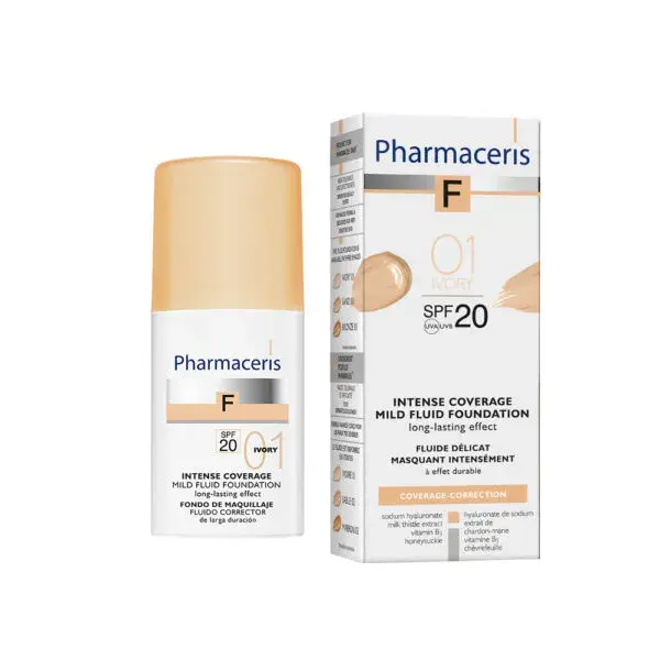 Pharmaceris   Intensivt Dækkende Foundation Spf 20  Ivory 01  30ml