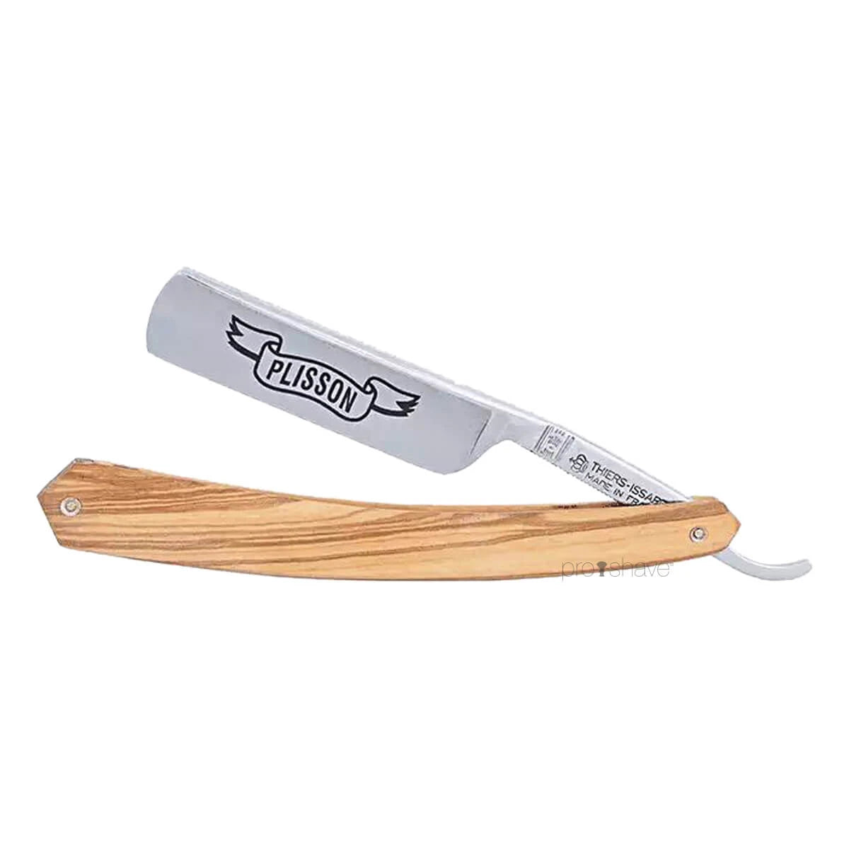 Plisson 1808 Straight Razor      Round Nose  Oliventræ
