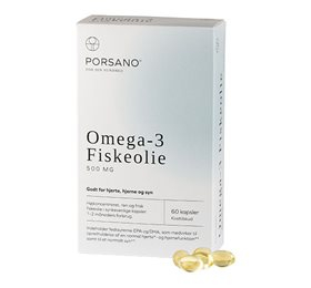 Porsano Omega- Fiskeolie 60 Kapsler