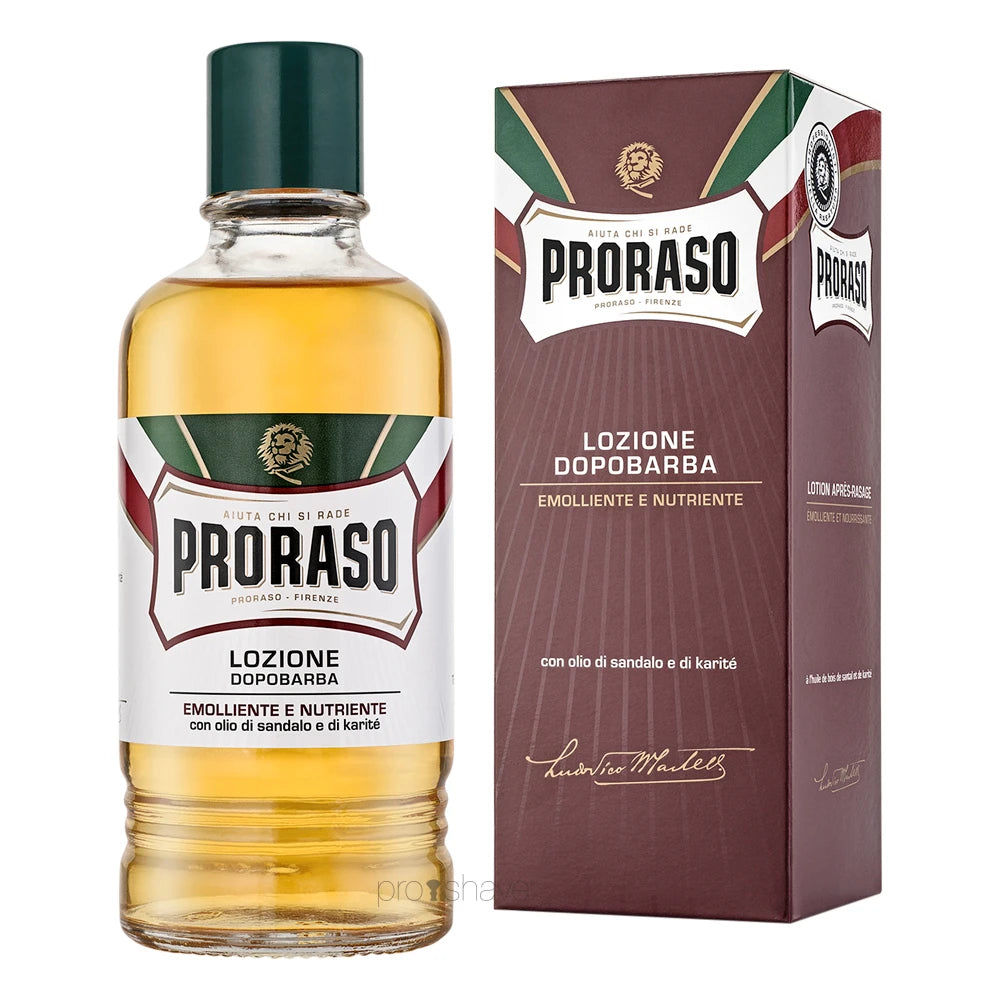 Proraso Aftershave Splash Nourishing  Sandeltræsolie Og Sheasmør  400 Ml   Salon