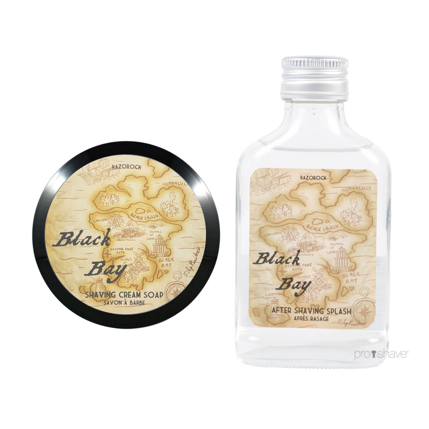 Razorock Black Bay Sæt  Barbersæbe Og Aftershave