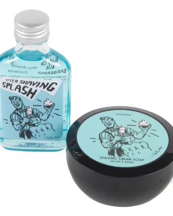 Razorock Blue Barbershop Sæt  Barbersæbe Og Aftershave
