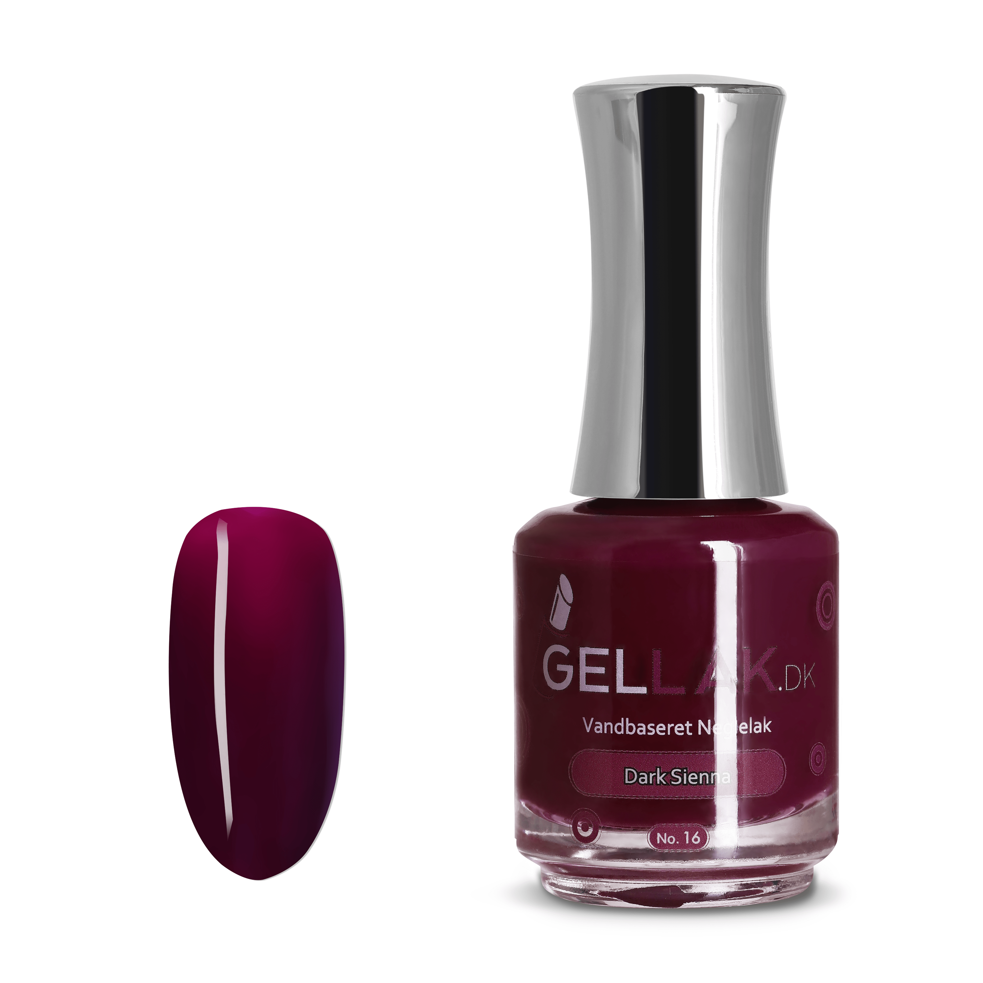 Rød Vandbaseret Neglelak    Quot Dark Sienna Quot  No  16   15 Ml   Gellak Dk