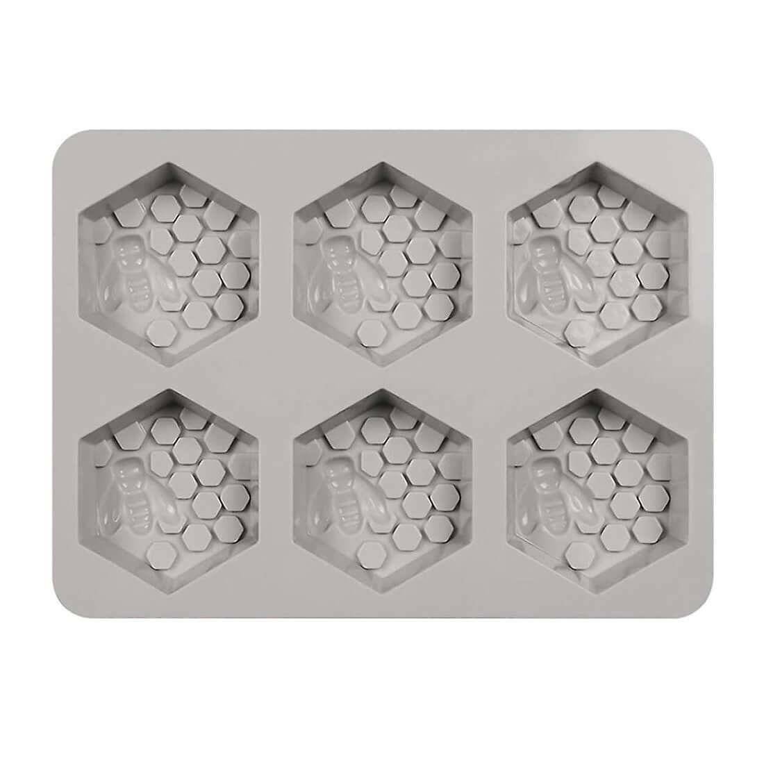 Sæbeform   Silikone Sekskantet Med Bi-motiv    Huller    7x6 8x2   Cm Hedenhus Tåler Opvaskemaskine