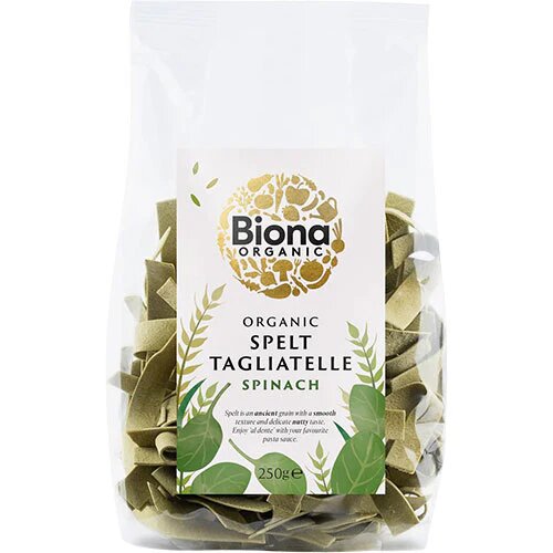 Spelt Tagliatelle Spinat Pasta øko  250 Gram
