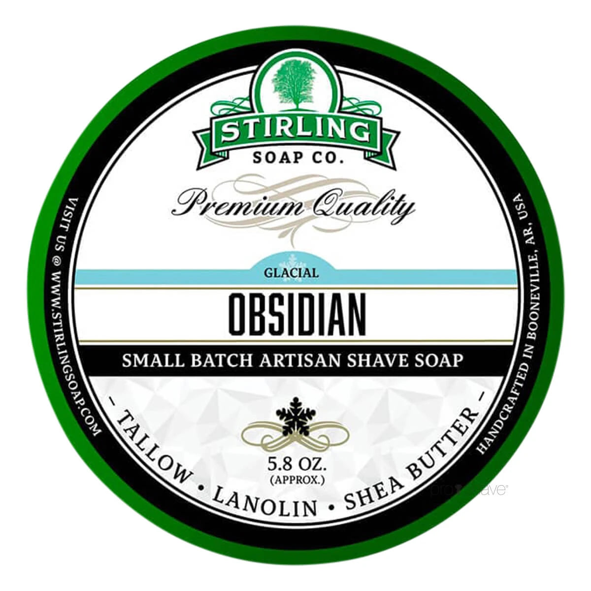 Stirling Soap Company Barbersæbe Glacial Obsidian 170 Ml