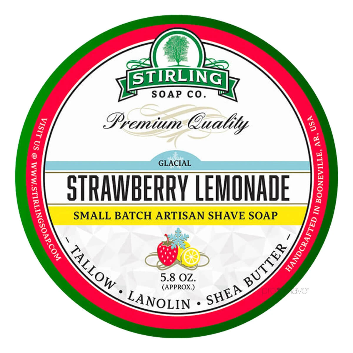 Stirling Soap Company Barbersæbe  Glacial Strawberry Lemonade  170 Ml