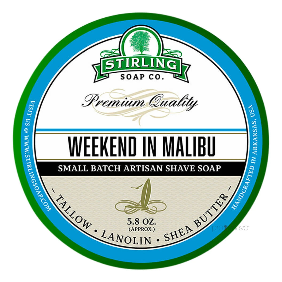 Stirling Soap Company Barbersæbe Weekend In Malibu 170 Ml