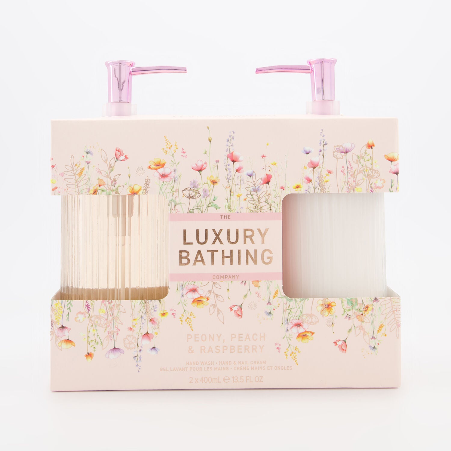 The Luxury Bathing Company Peony Peach Raspberry Wash Lotion 2x400ml